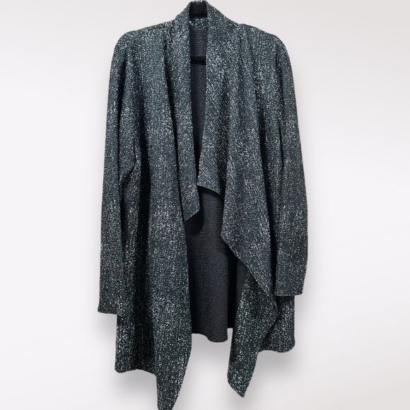 Chico's Sweaters - Chico's Sz 3 Travelers Collection Textured Stretch Open Waterfall Cardigan Green